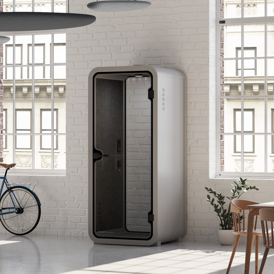 Office Pod Quell Acoustic Green Dark Grey No FurnitureLight Grey / No Furniture / Dark Grey