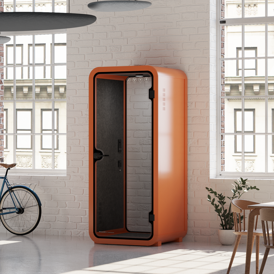 Office Pod Quell FlexOrange / No Furniture / Dark Grey
