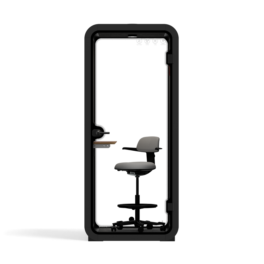 Office Pod Quell FlexCharcoal / With Furniture / Dark Grey