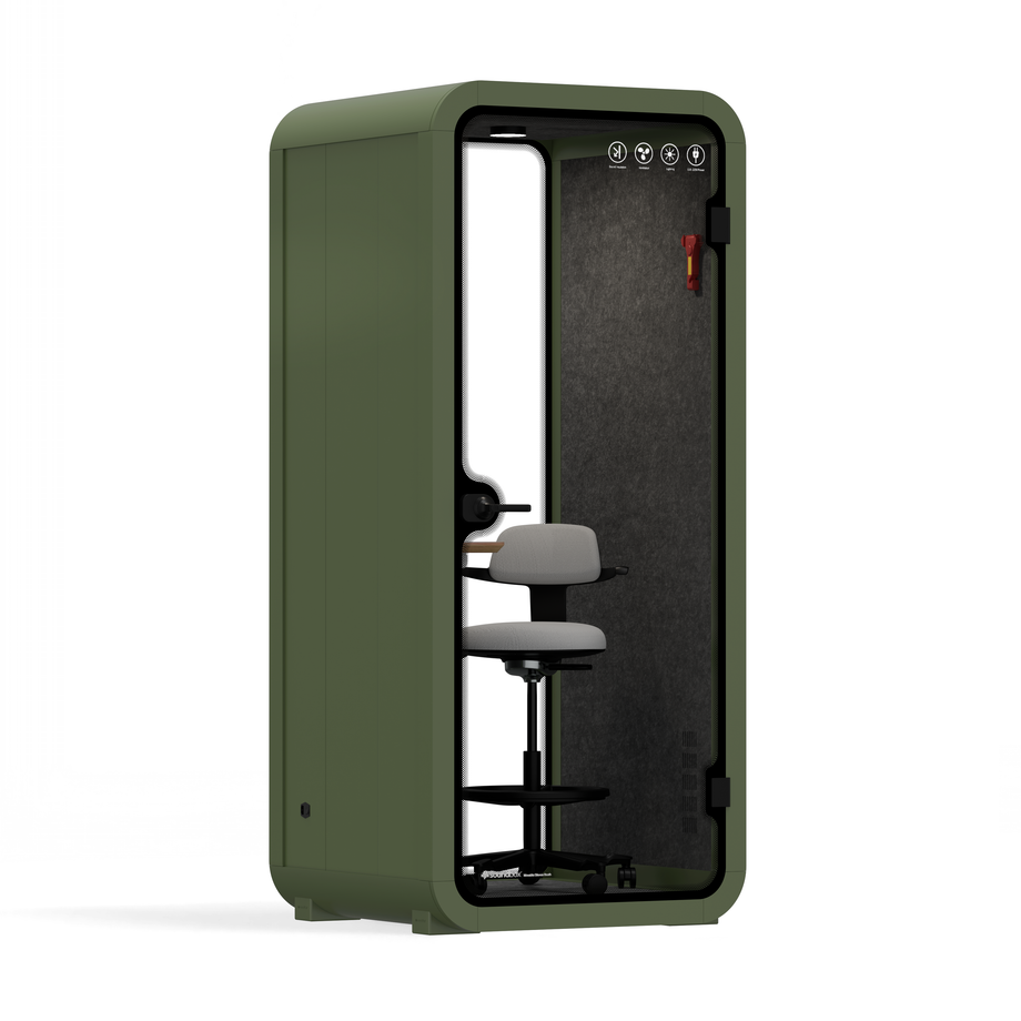 Office Pod Quell FlexGreen / With Furniture / Dark Grey