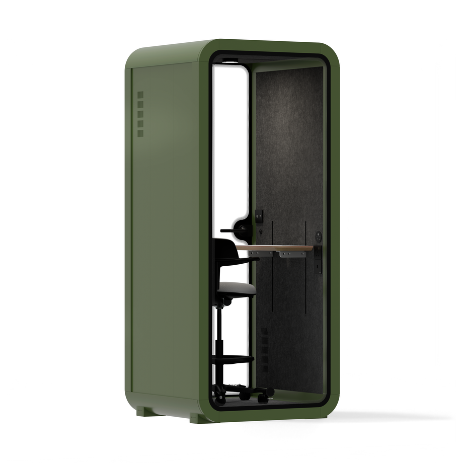 Office Pod Quell FlexGreen / With Furniture / Dark Grey