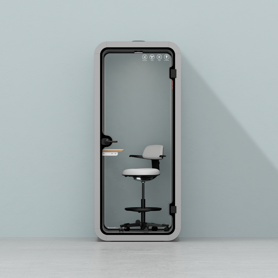 Office Pod Quell FlexLight Grey / With Furniture / Dark Grey