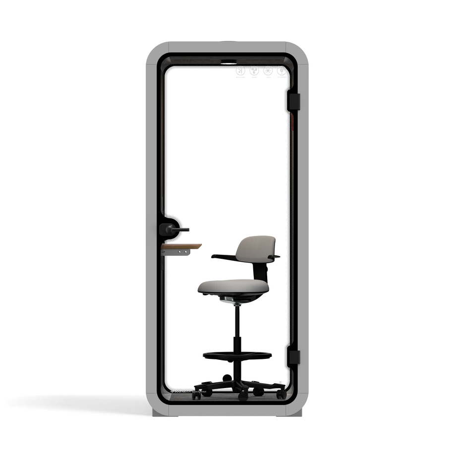 Office Pod Quell FlexLight Grey / With Furniture / Dark Grey