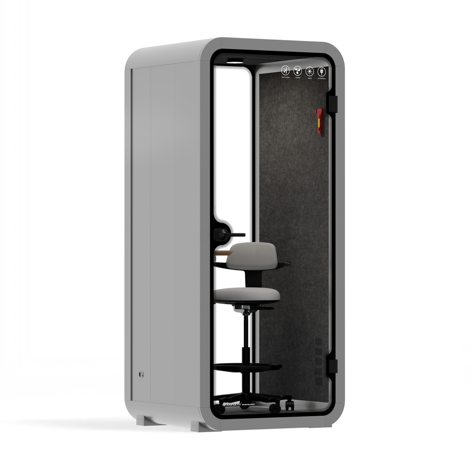 Office Pod Quell FlexLight Grey / With Furniture / Dark Grey
