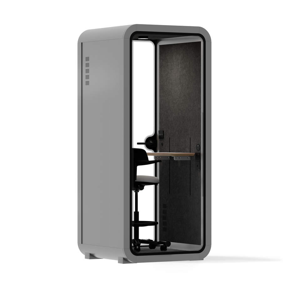 Office Pod Quell FlexLight Grey / With Furniture / Dark Grey