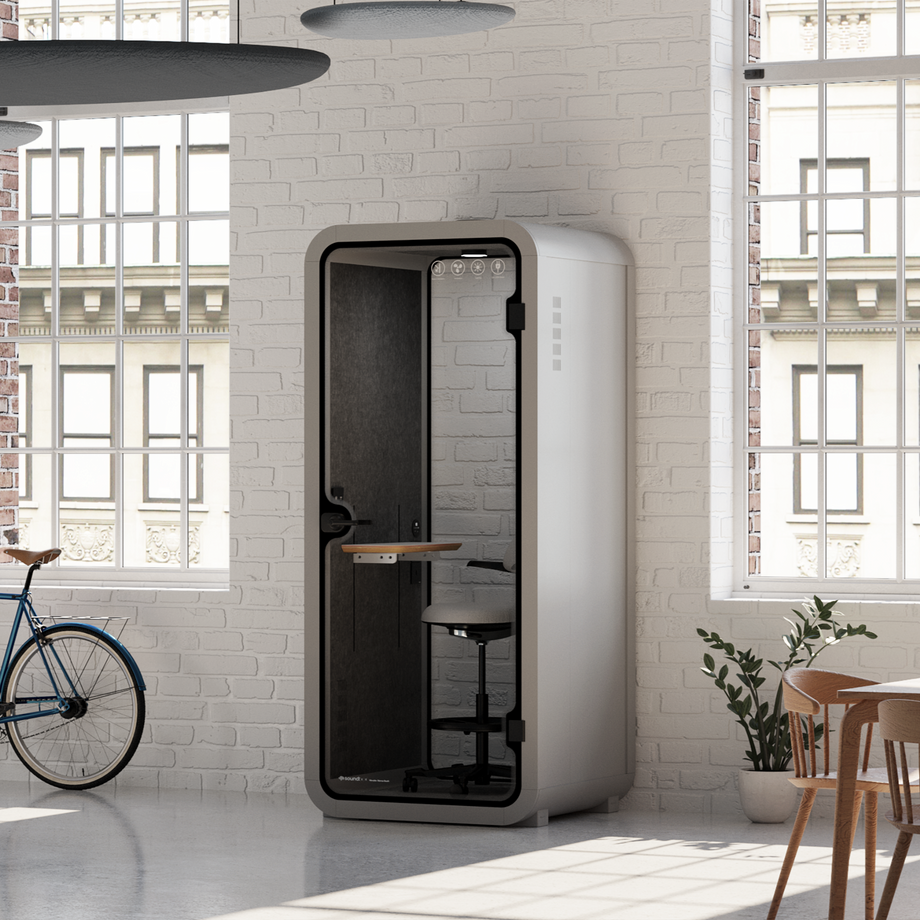 Office Pod Quell FlexLight Grey / With Furniture / Dark Grey