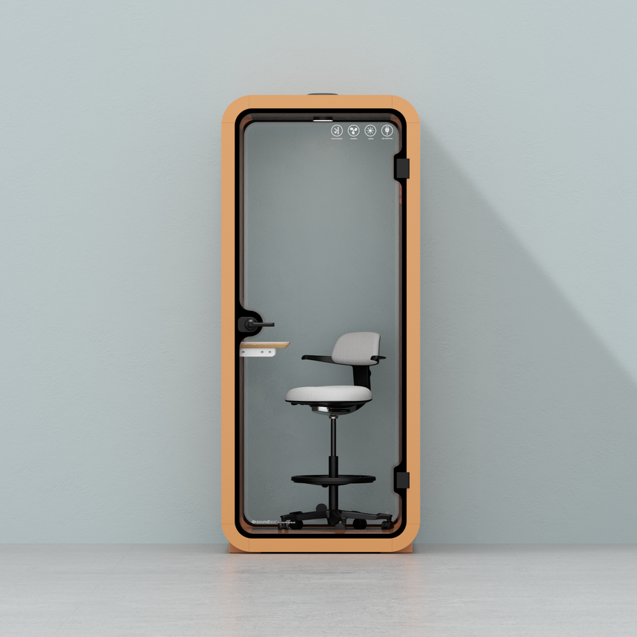 Office Pod Quell FlexOrange / With Furniture / Dark Grey