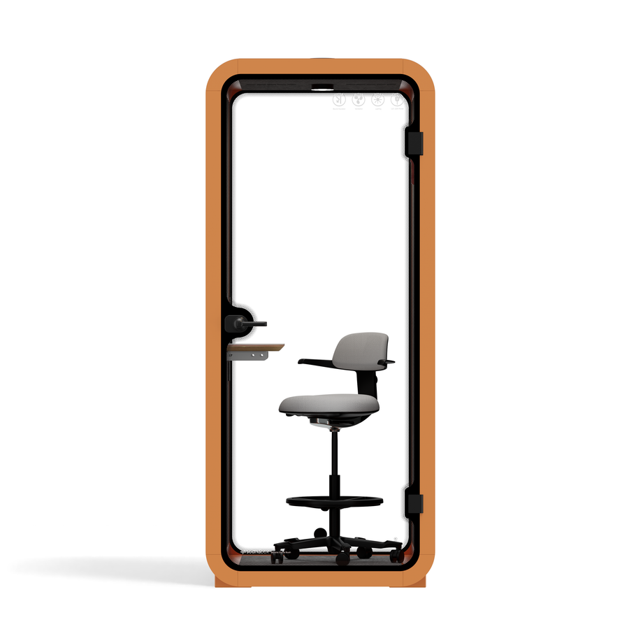 Office Pod Quell FlexOrange / With Furniture / Dark Grey