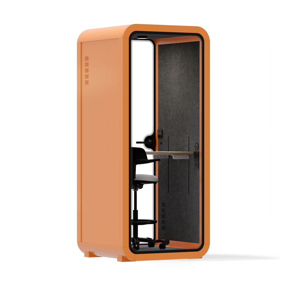 Office Pod Quell FlexOrange / With Furniture / Dark Grey