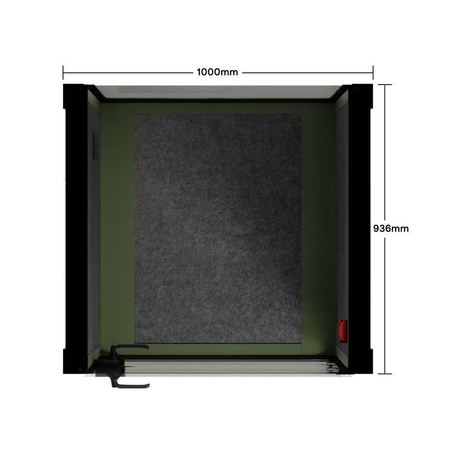 Office Pod Quell+ AcousticGreen / No Furniture / Dark Grey