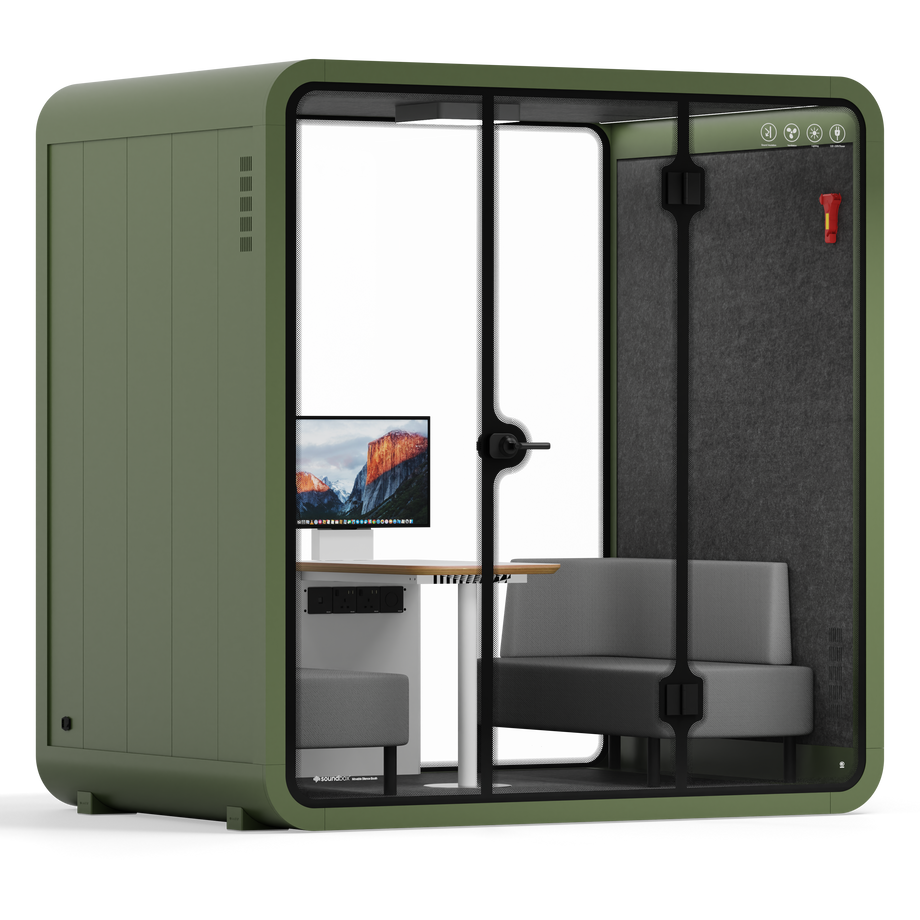 Quell - 4 Person Meeting BoothGreen / Delux / Dark Grey