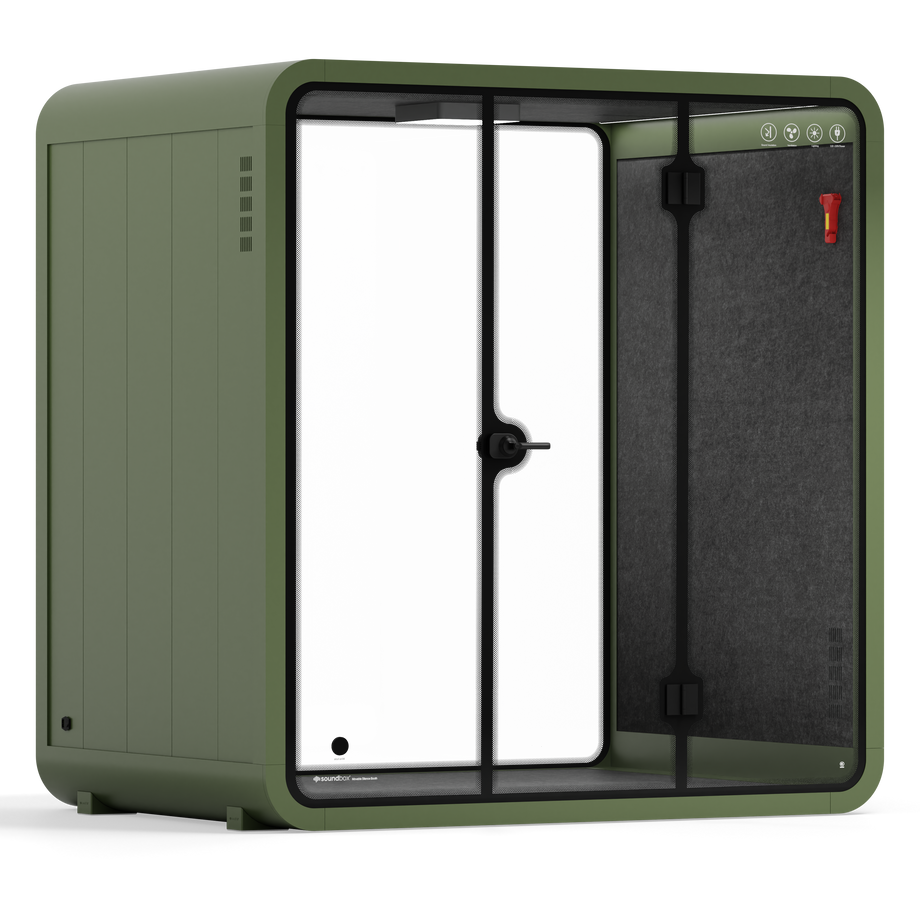 Quell - 4 Person Meeting BoothGreen / No Furniture / Dark Grey