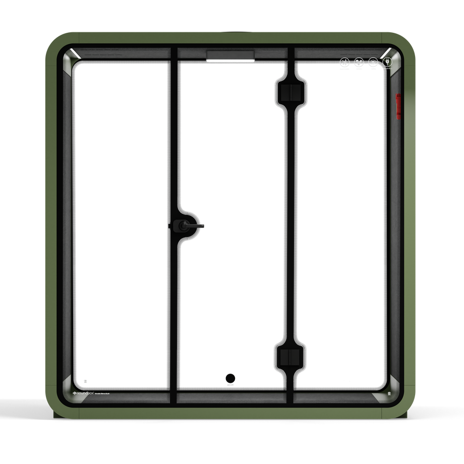 Quell - 4 Person Meeting BoothGreen / No Furniture / Dark Grey