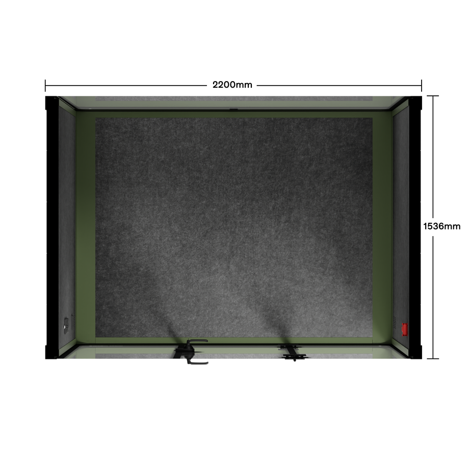 Quell - 4 Person Meeting BoothGreen / No Furniture / Dark Grey