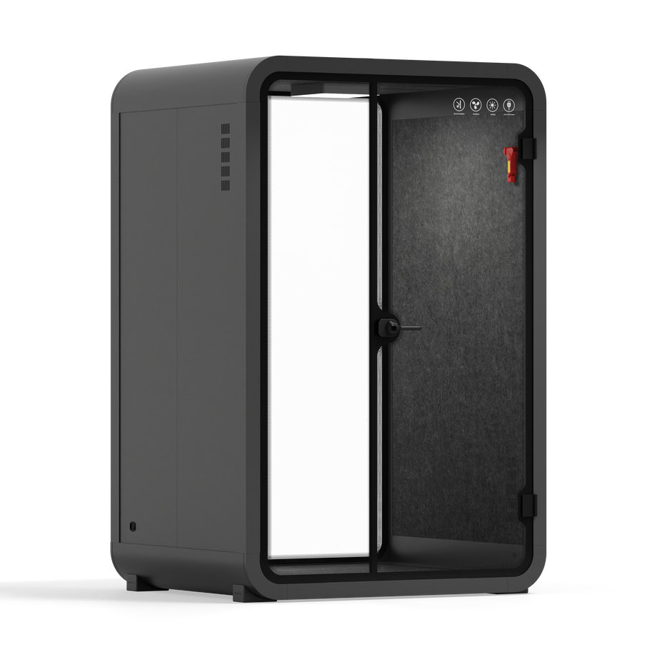 Office Phone Booth Quell - 2 PersonCharcoal / No Furniture / Dark Gray