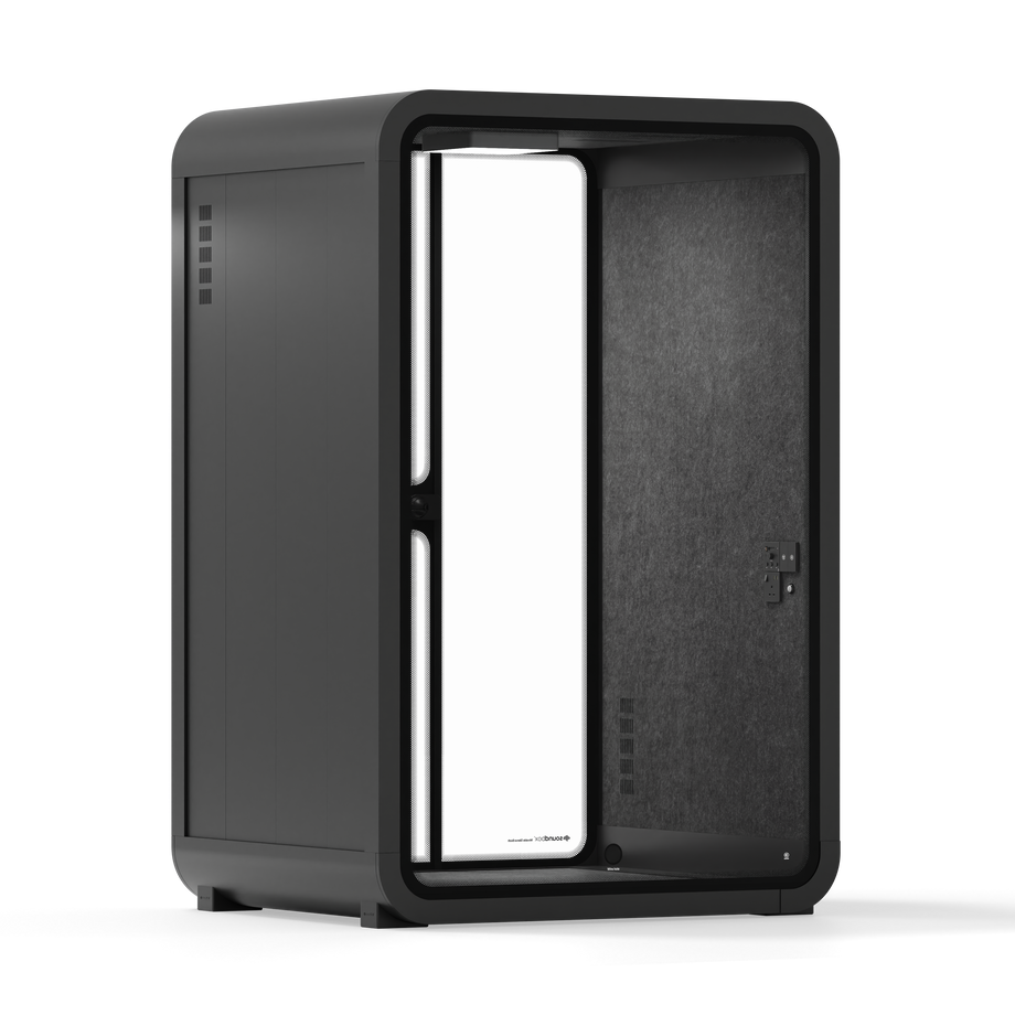 Office Phone Booth Quell - 2 PersonCharcoal / No Furniture / Dark Gray