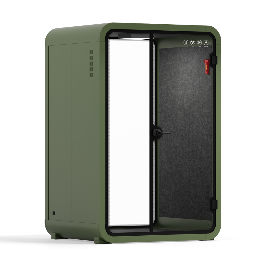 Office Phone Booth Quell - 2 PersonGreen / No Furniture / Dark Gray