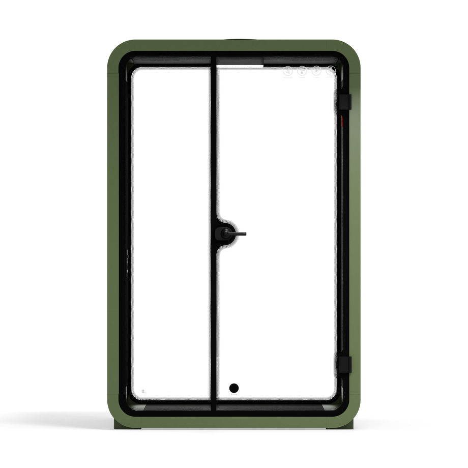 Office Phone Booth Quell - 2 PersonGreen / No Furniture / Dark Gray