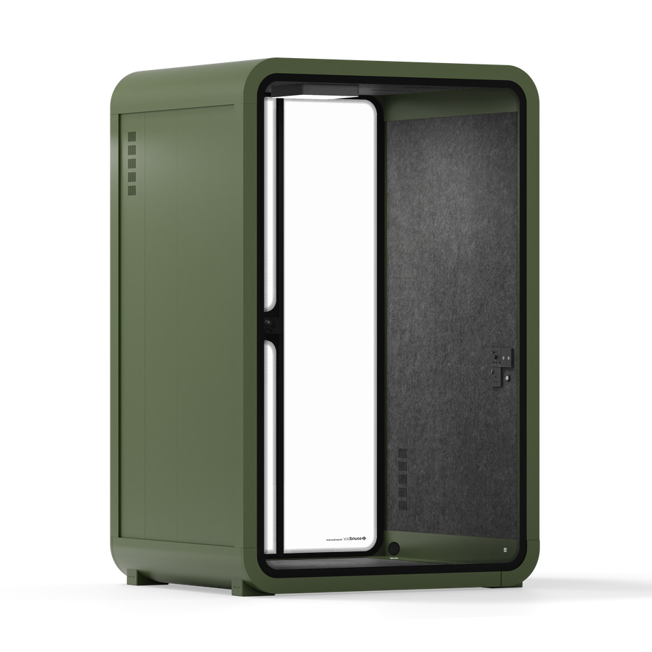 Office Phone Booth Quell - 2 PersonGreen / No Furniture / Dark Gray
