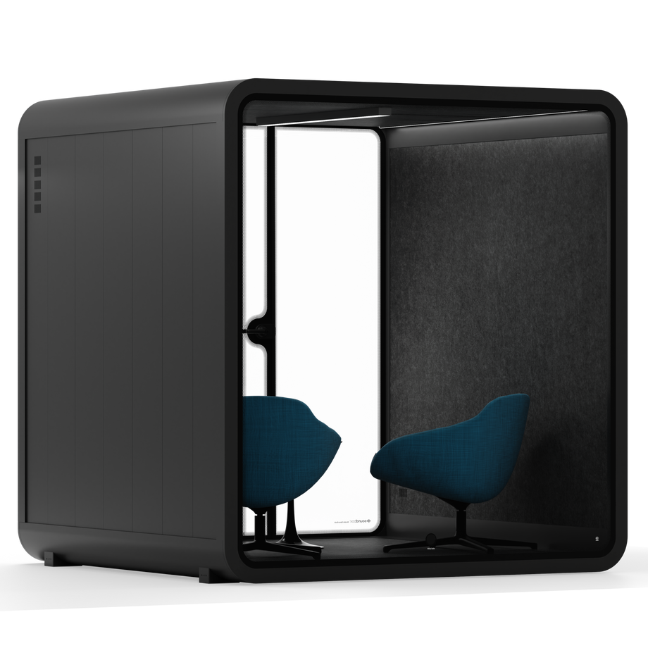 Meeting Booth Quell - 6 PersonBlack / Furniture Set 2 / Dark Grey