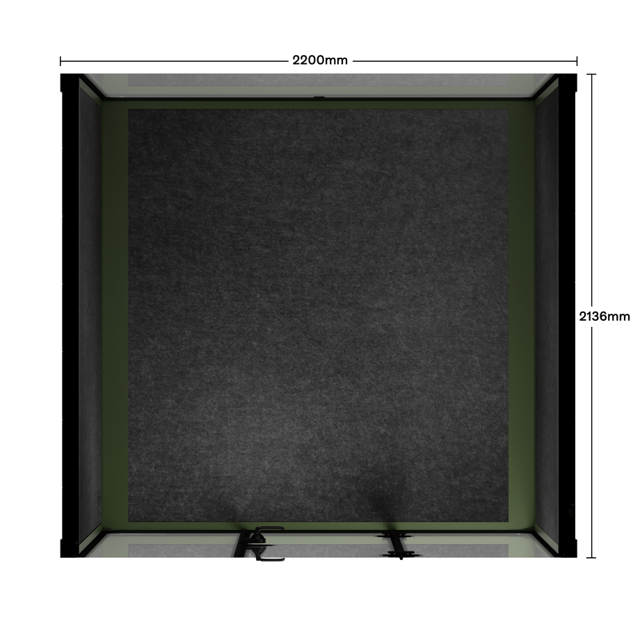 Meeting Booth Quell - 6 PersonDark Green / No Furniture / Dark Grey