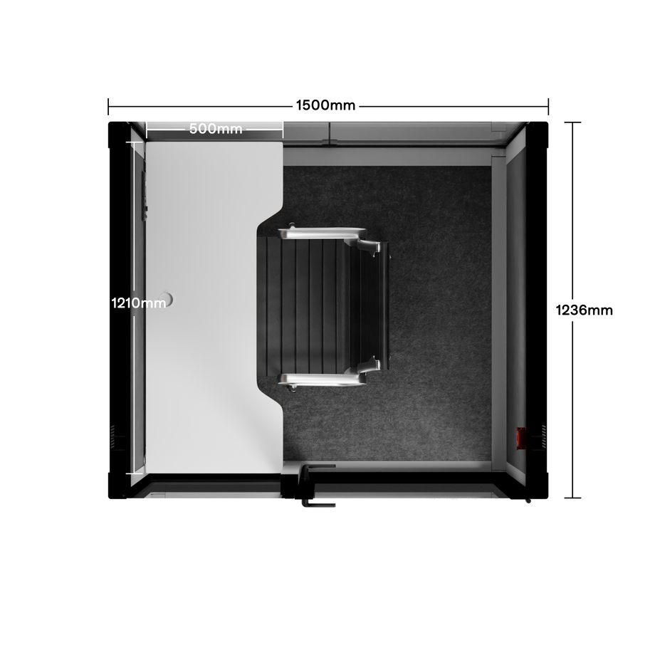 Quell - Quell+ - 2 Person PodLight Grey / Work Station + Designer Office Chair / Dark Gray