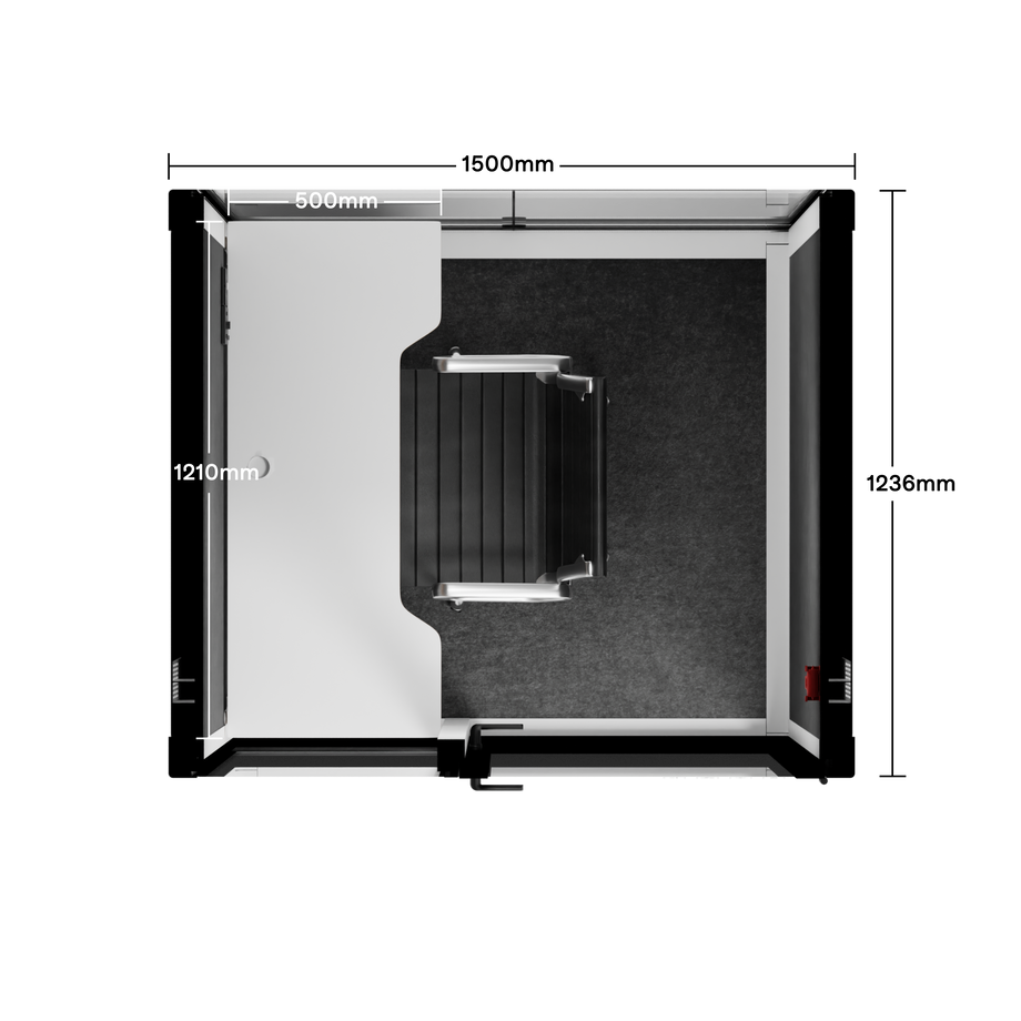 Quell - Quell+ - 2 Person PodWhite / Work Station + Designer Office Chair / Dark Gray