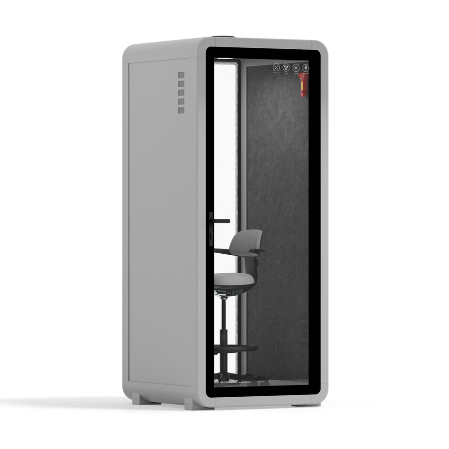 Office Pod Quell+ AcousticLight Grey / With Furniture / Dark Grey