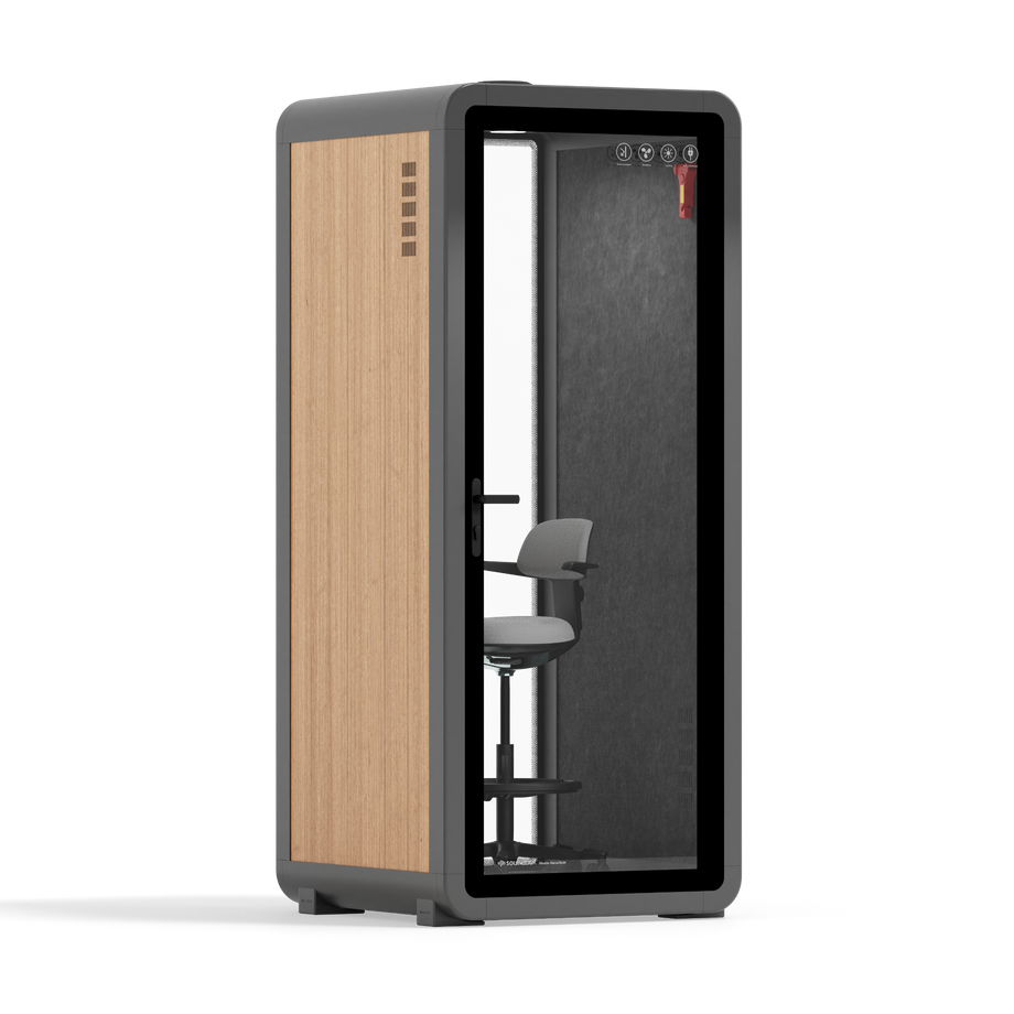 Office Pod Quell+ AcousticWooden / With Furniture / Dark Grey