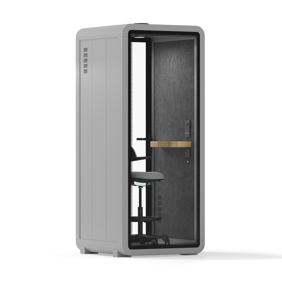 Office Pod Quell+ AcousticLight Grey / With Furniture / Dark Grey