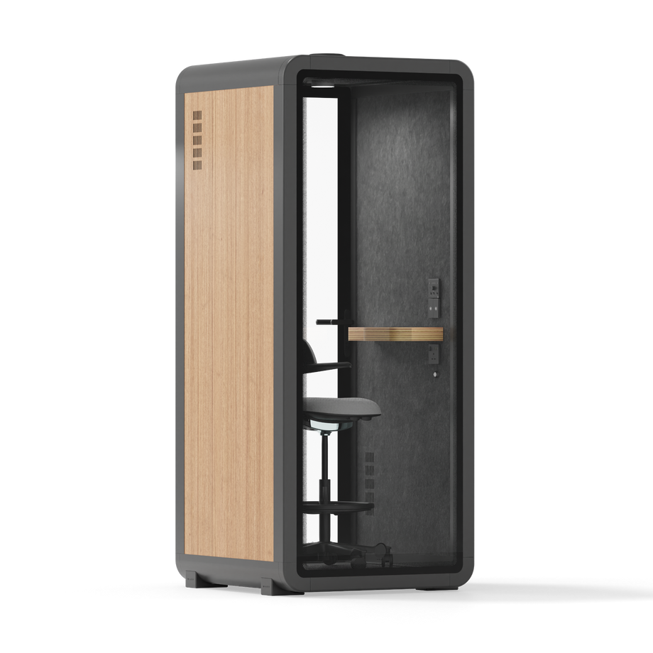 Office Pod Quell+ AcousticWooden / With Furniture / Dark Grey