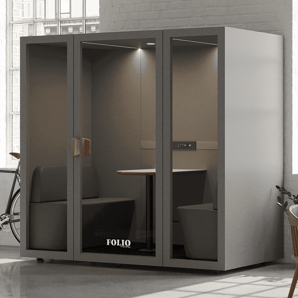 Folio Office Pod - 2-4 PersonFolio Dark Grey / Furniture As Per Images