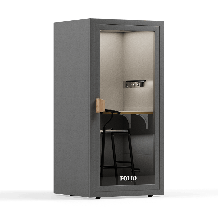 Office Phone Booth Folio - Stand UpFolio Dark Grey / Furniture Set 2