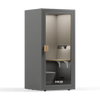 Dark Grey Folio Office Phone Booth by Soundbox Store – premium acoustic office pod for privacy and productivity.