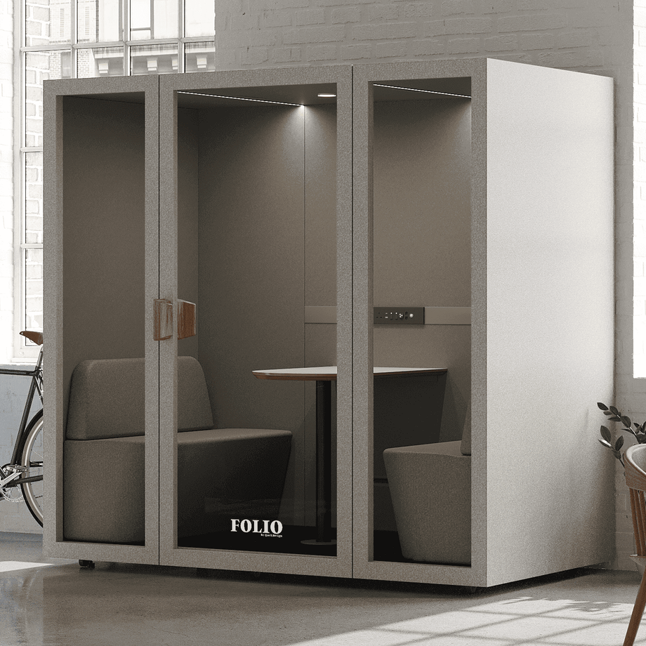 Folio Office Pod - 2-4 PersonFolio Pebble Grey / Furniture As Per Images