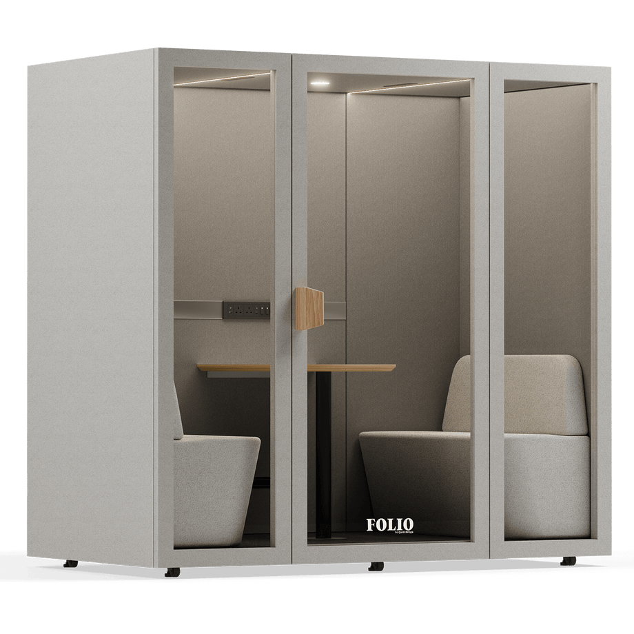 Folio Office Pod - 2-4 PersonFolio Pebble Grey / Furniture As Per Images