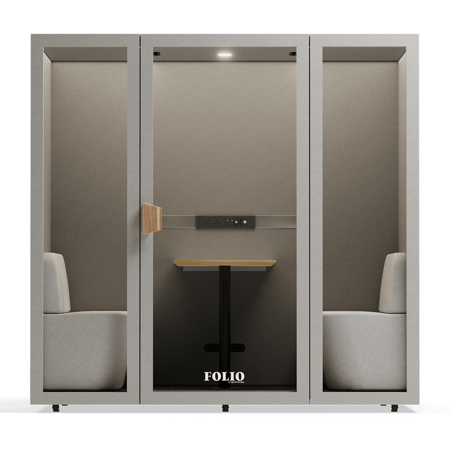 Folio Office Pod - 2-4 PersonFolio Pebble Grey / Furniture As Per Images
