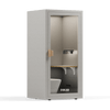 Pebble Grey Folio Office Phone Booth by Soundbox Store – modern acoustic office pod with noise reduction for focus