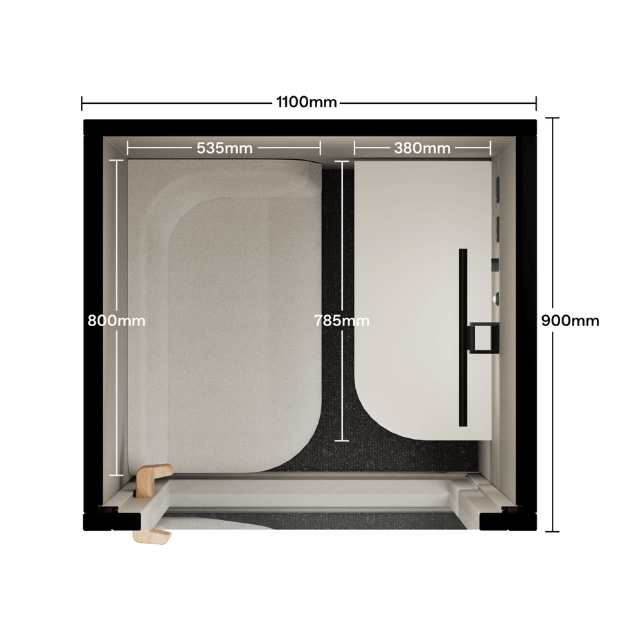 Office Phone Booth FolioFolio Pebble Grey